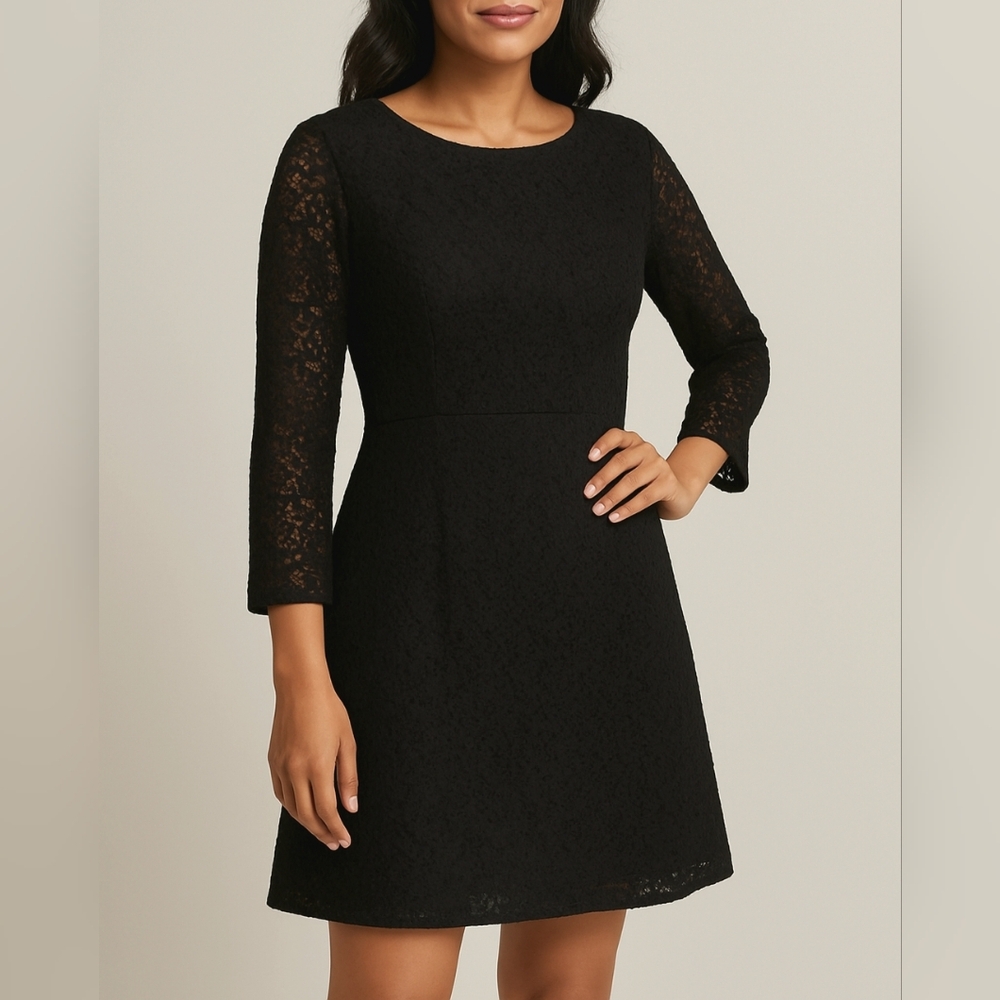 Madewell Black Lace Shift Dress M